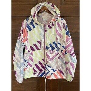 Men’s Columbia hooded windbreaker flash forward print water repellent medium